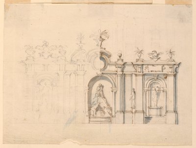 Colonnade met fontein door Carlo Marchionni