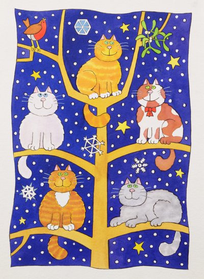 Vijf Kerstkatten door Cathy Baxter