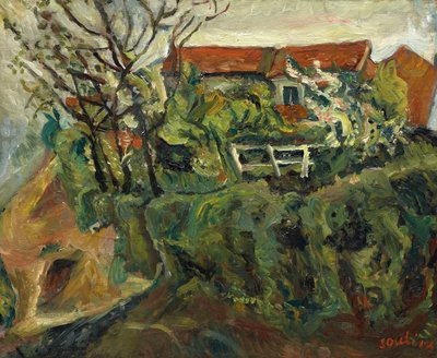 Huizen in een landschap, ca. 1918-1919 door Chaim Soutine