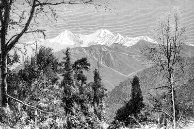 De Banderpunch-bergen, India, 1895 door Charles Barbant