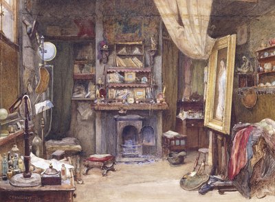 Het atelier van de kunstenaar, 1885 door Charles Edward Holloway