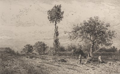 Landschap, 1864 door Charles Emile Jacque