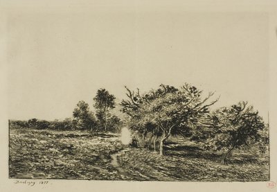 Appelbomen in Auvers door Charles Francois Daubigny