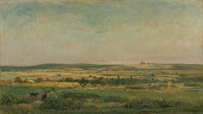 Graanoogst door Charles Francois Daubigny