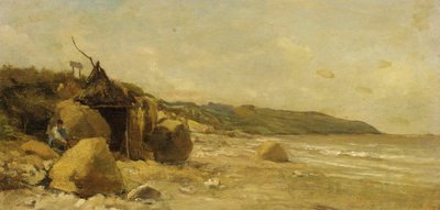 La Cabane de Bain de Daubigny door Charles Francois Daubigny