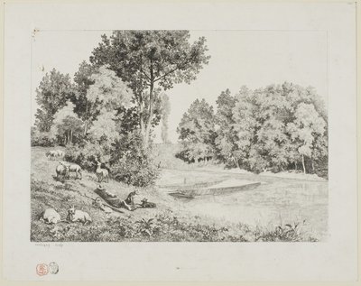 Gezicht op Bas-Meudon door Charles Francois Daubigny