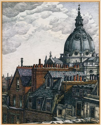 De koepel, Brompton Oratory door Charles Ginner