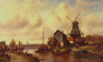 Een Nederlands Rivierdorp door Charles Henri Joseph Leickert