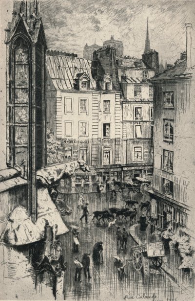 Rue Galande, 1915 door Charles Jouas