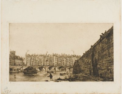 Pont-au-Change, Parijs, circa 1784 door Charles Meryon