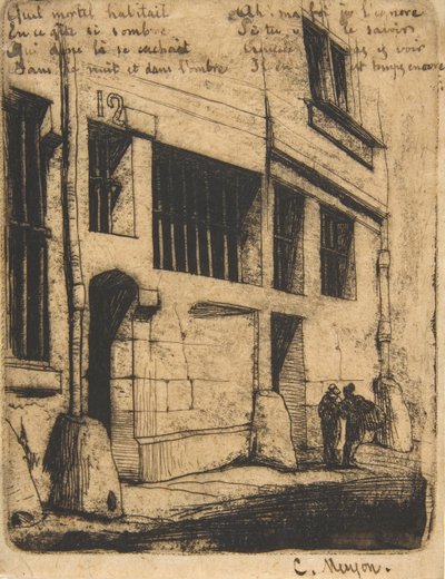 Rue des Mauvais Garçons, Parijs, 1854 door Charles Meryon