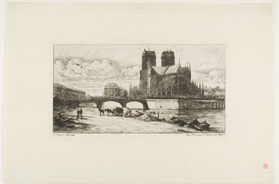 De apsis van de Notre-Dame, Parijs door Charles Meryon