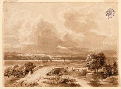 Landschap door Charles Nicolas Ransonnette