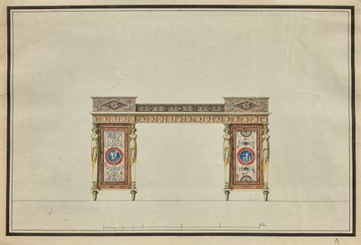 Ontwerp van een bureau door Charles Percier