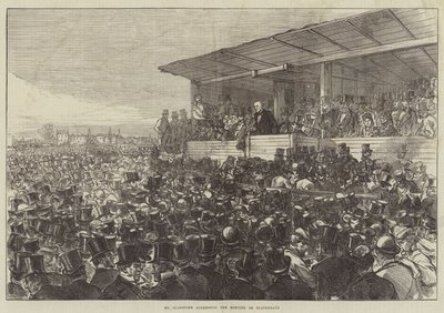 Mr. Gladstone spreekt de bijeenkomst toe op Blackheath door Sir John Charles Robinson