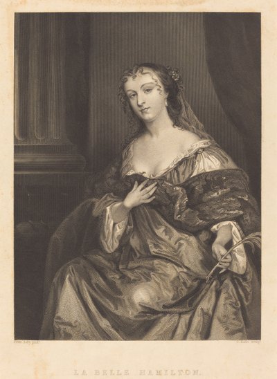 La Belle Hamilton door Charles Rolls after Sir Peter Lely