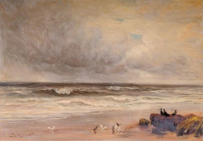 Zee kust, 1887 door Charles Thomas Burt