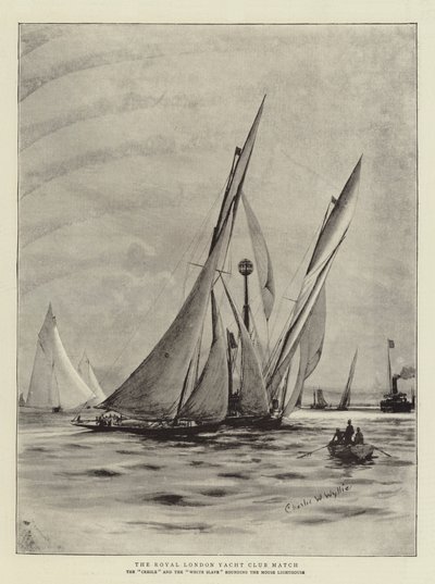 De Royal London Yacht Club-wedstrijd door Charles William Wyllie