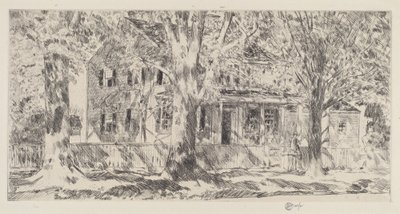 Huis aan de Hoofdstraat, Easthampton door Childe Hassam