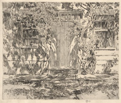 Oude Deur, Easthampton, 1920 door Childe Hassam