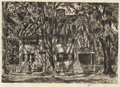 Het Lion Gardner Huis, Easthampton door Childe Hassam