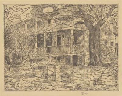 Het oude huis, Cos Cob door Childe Hassam