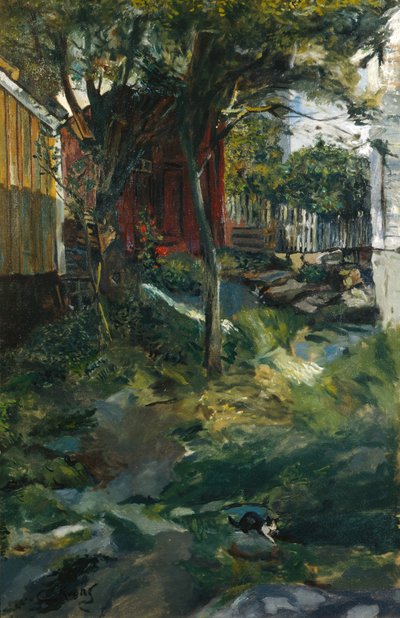 Straat in Brekkestø door Christian Krohg