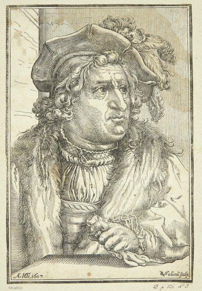 Fantasieportret van een oude man met hoed door Christoffel van