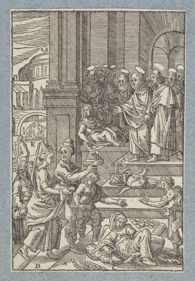 Ananias en Saffira door Christoffel van Sichem (II)