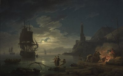 Kustscène bij maanlicht, 1769 door Claude Joseph Vernet