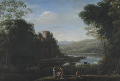 Rivierlandschap met Herders door Claude Lorrain