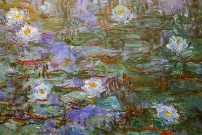 Blauwe waterlelies (detail) door Claude Monet