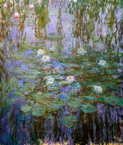 Blauwe waterlelies (detail) door Claude Monet