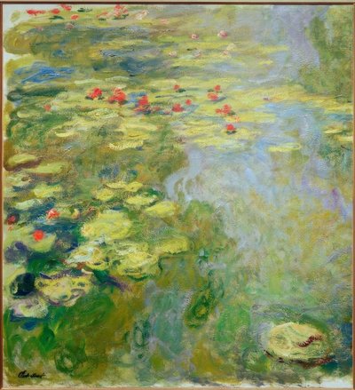 De vijver met waterlelies (linker deel) door Claude Monet