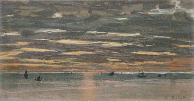 Zonsondergang op Zee door Claude Monet