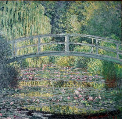 De Voetbrug en de Waterlelievijver door Claude Monet