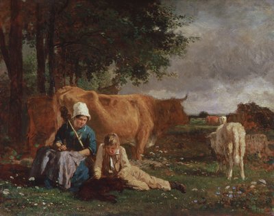 Pastorale Scene door Constant Emile Troyon