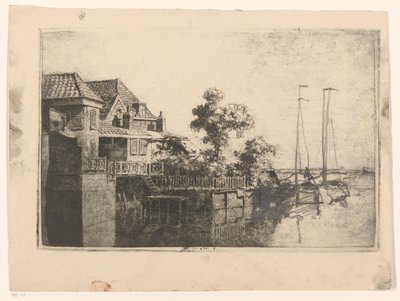 Huis aan het water door Cornelis Vreedenburgh