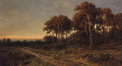 Landschap met Twee Figuren bij Zonsondergang door Daniel Sherrin