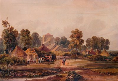 Een boerderij in Worcestershire, ca. 1848 door David Cox the elder