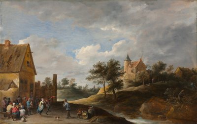 Landschap met Dansende Boeren door David Teniers