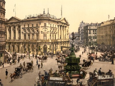 Piccadilly Circus, Londen, ca. 1890-1900 door Detroit Publishing Co.