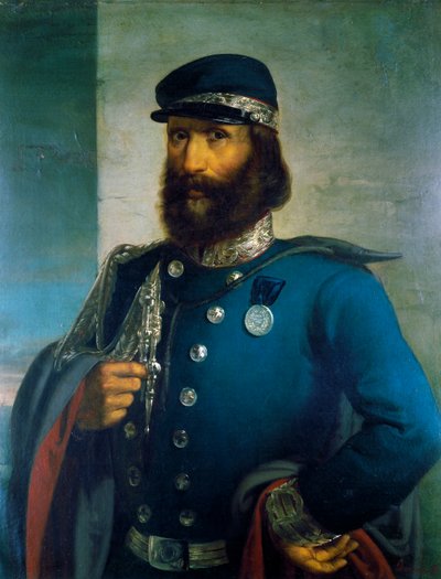 Giuseppe Garibaldi als generaal van het Sardijnse leger door Domenico Induno