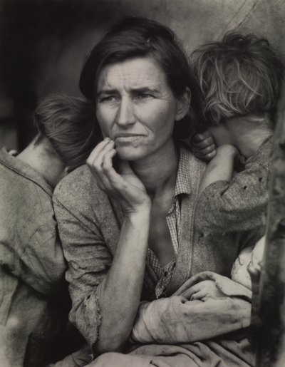 Migrantenmoeder, Nipomo, CA door Dorothea Lange