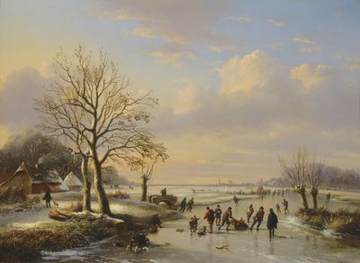 De schaatsers, 1850 door E. J. and Verwee Verboeckhoven