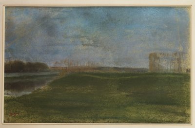 Weide bij de Rivier door Edgar Degas