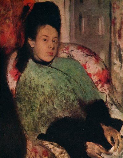 Portret van Elena Carafa, ca. 1875 door Edgar Degas