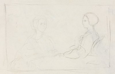 Twee Zittende Vrouwen (verso) door Edgar Degas