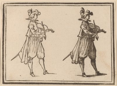 Violist door Edouard Eckman after Jacques Callot