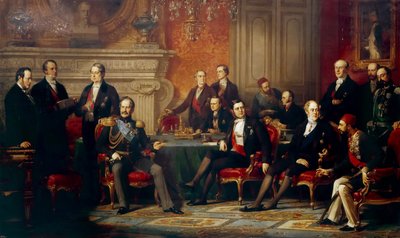 Het Congres van Parijs in 1856 door Edouard Louis Dubufe